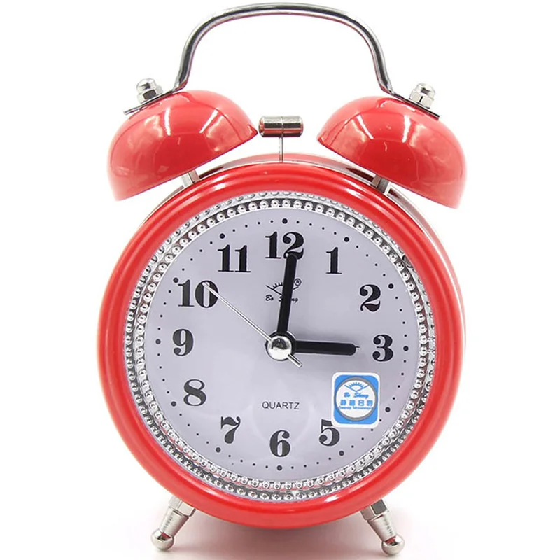 

Alarm Clock Charmed Portable Fashion Classic Silent Double Bell Quartz Bedside Night Light Round Clocks Digital Clock