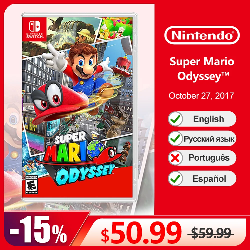 Игровые предложения по игре Super Mario Odyssey Nintendo Switch 100%, официальная карта физической игры, жанр, экшн платформер для Switch OLED Lite