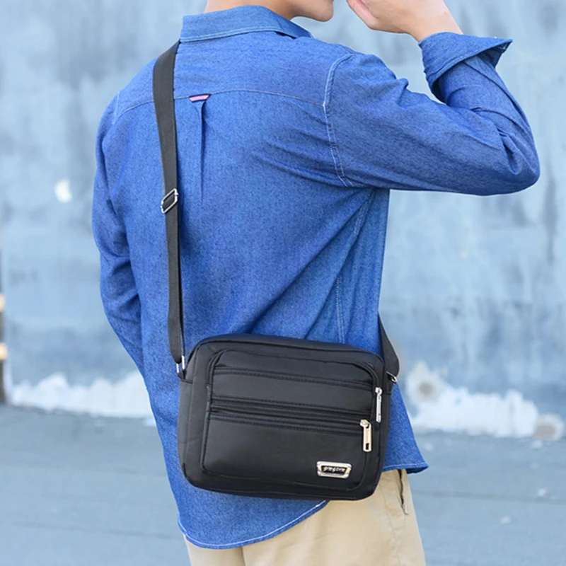 Мужская сумка Корея Япония водонепроницаемая ткань Оксфорд квадратная на плечо