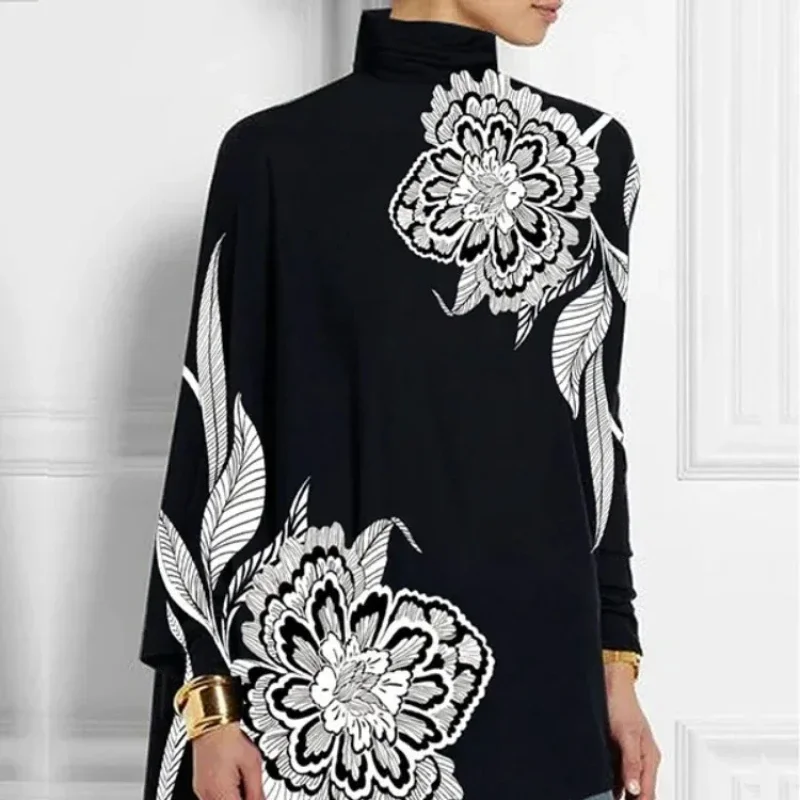 Beautyblue женские черные топы с цветочным принтом элегантные новые асимметричные