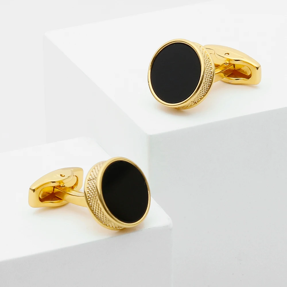 

Cufflinks Men TOMYE XK22S061 Fashion Black Personalized Round Gold Formal Casual Shirt Cuff Links Wedding Gifts Buttons Jewelry