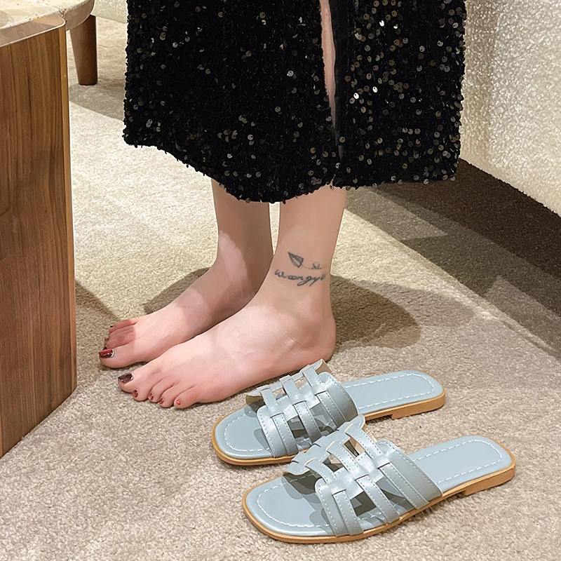 

Шлепанцы женские резиновые, пляжная обувь, плоская подошва, роскошные сандалии, мягкие дизайнерские, Гавайская Мода, ПУ Basi, лето 2023