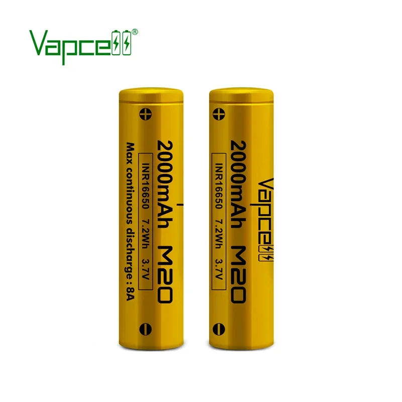 Фото Оригинальные литий-ионные аккумуляторы Vapcell M20 INR 16650, 3,7 В, 16650, 2000 мАч, 8 А, высокопроизводительный элемент для электроинструментов №4