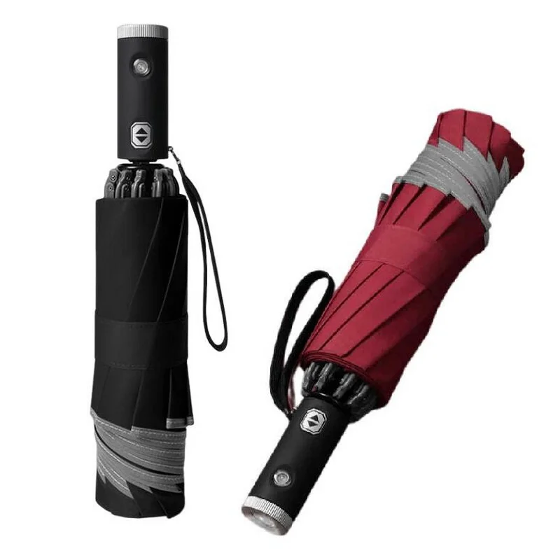 

Складной полностью автоматический зонт заднего вида, светоотражающий зонт, большие водонепроницаемые Зонты