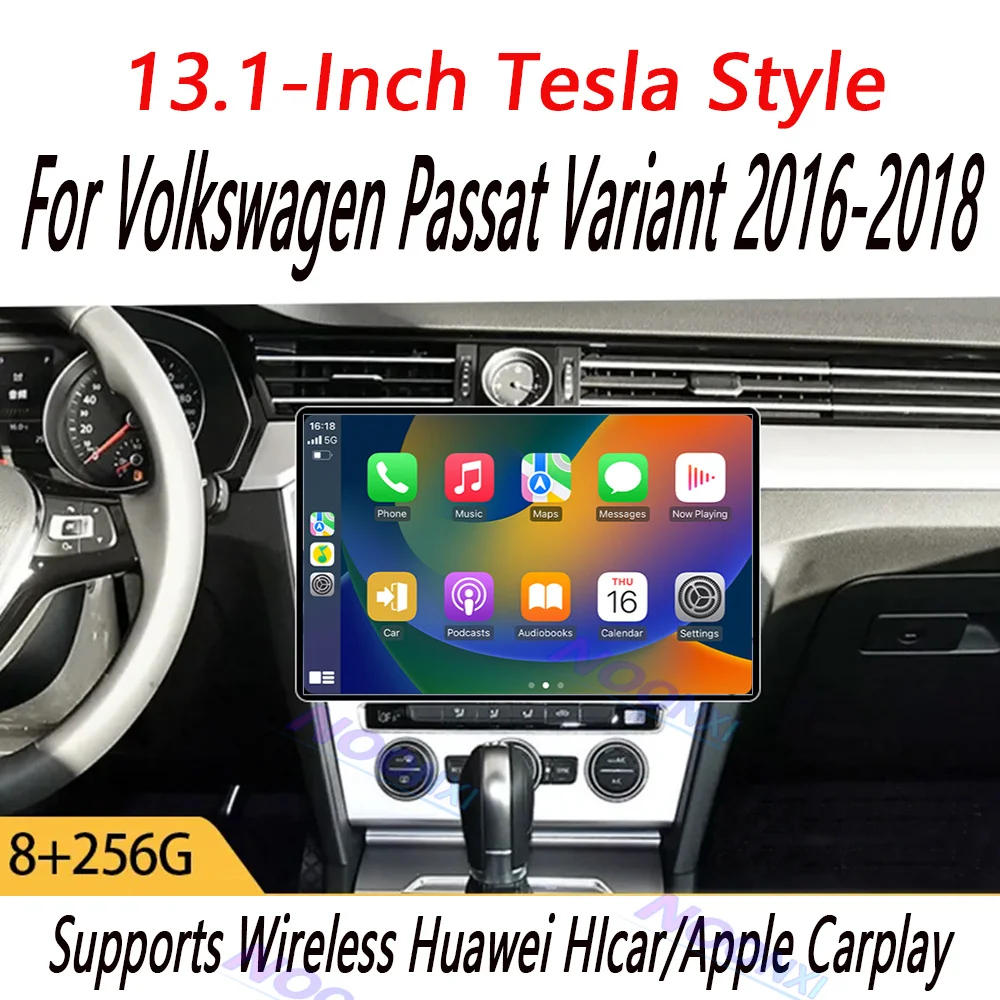 

For Volkswagen Passat Variant 2016-2018 Tesla Style 2K Screen 8G 256GB Android 13 Car Radio Stereo Multimedia Player GPS Carplay