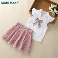 kids clothes girls baby girls summer years old sets clothing vlinder lace floral short sleeve white t shirt mesh skirt outfits