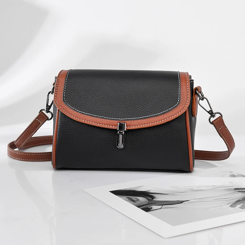 

Женская Роскошная Сумка через плечо на молнии для ежедневного использования, новинка 2022, женская сумка из 100% воловьей кожи, женская сумка че...