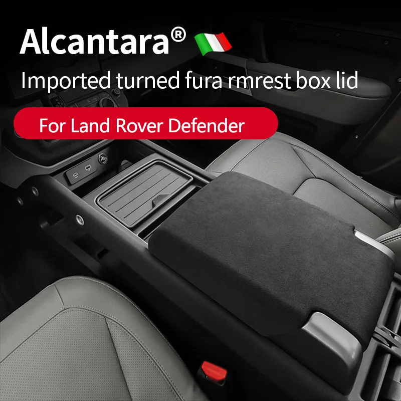

Alcantara For Land Rover Defender 2020-2023 Car Inierior Central Console Armrest Box Lid Gear Lever Cover Mouldings Acccessories