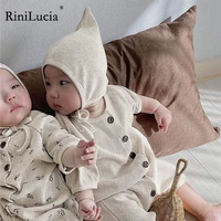 rinilucia fashion baby romper summer baby boy girl clothes cotton linen short sleeve printed infant romper newborn clothing