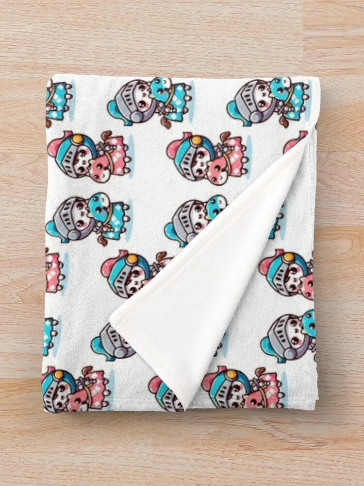 Очаровательные кавайные рыцари - милое одеяло Jousting Duo роскошное тяжелое в клетку