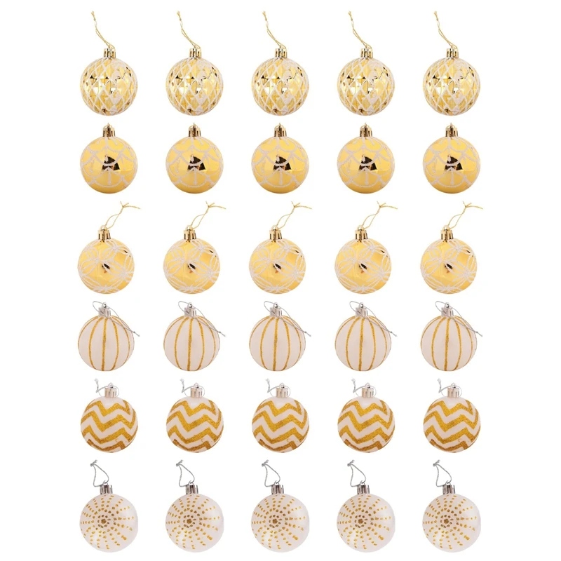 30 шт. декор для рождественской елки высокое качество шарик из белого золота