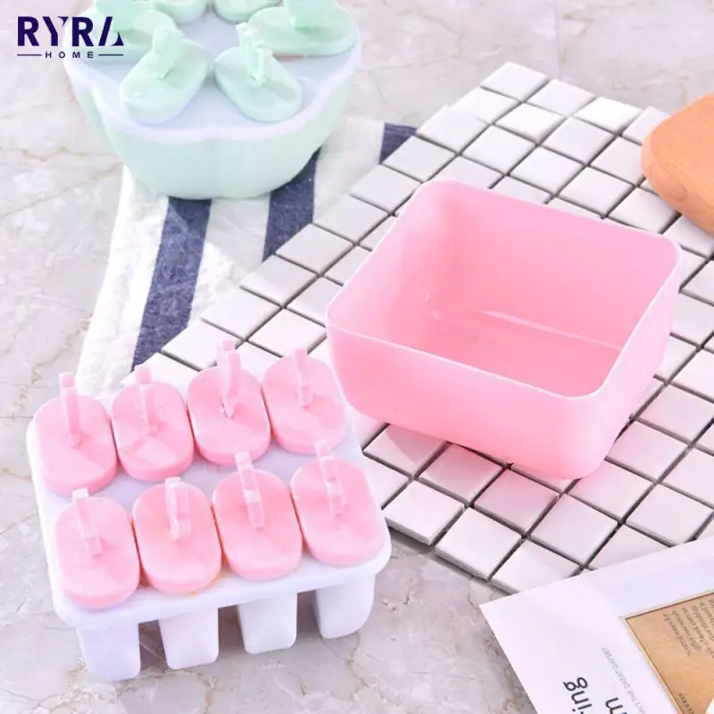 8 Cell Ice Cream Mold Popsicle Maker Mould Reusable Handmade Dessert Popsicle Mold DIY Lolly Mould Tray For Kitchen Bar Tools