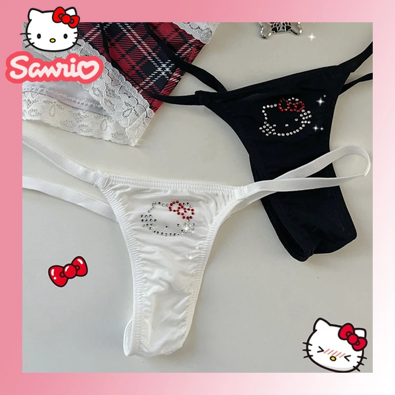 Женские сексуальные стринги Sanrio Hello Kitty брифы блестящие женские нижнее белье