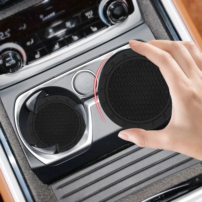 

Black Car Auto Cup Holder Anti Slip Insert Coasters Pads Interior Accessories Universal Fits Perfectly For Most Cups Accessories