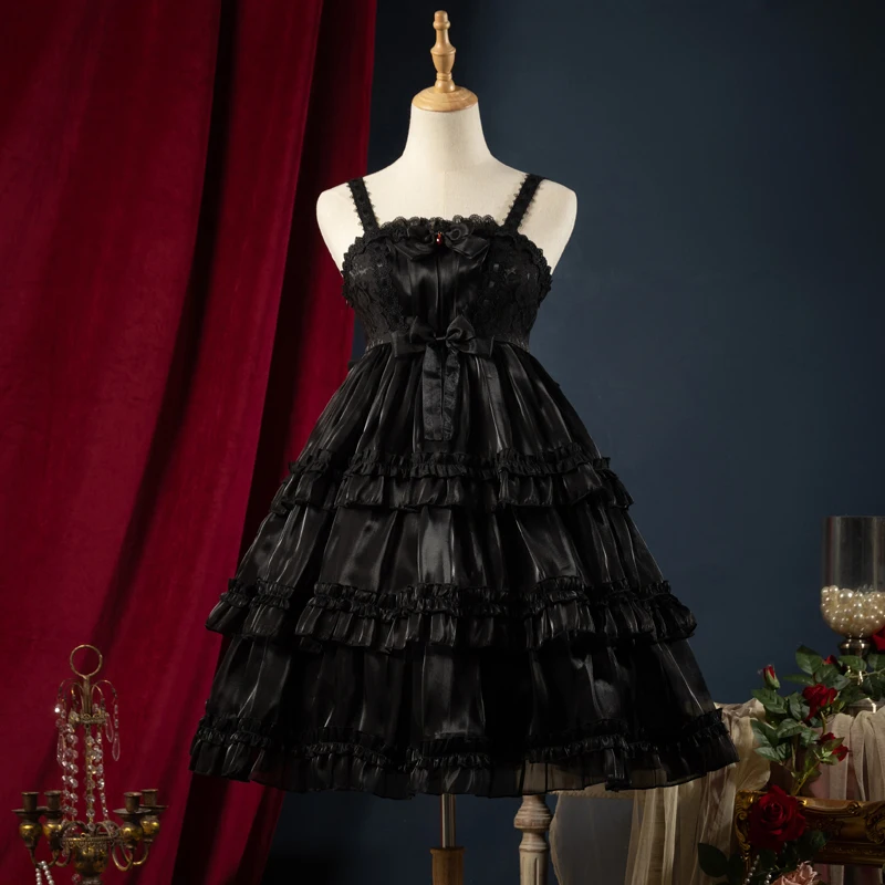 Love Organza ~ Sweet Lolita JSK Dress Многоуровневое милое мини-платье для вечеринки Готические