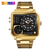 fashion square digital watches for men waterproof dual time zone electronic clock modern casual quartz man watch skmei 1392