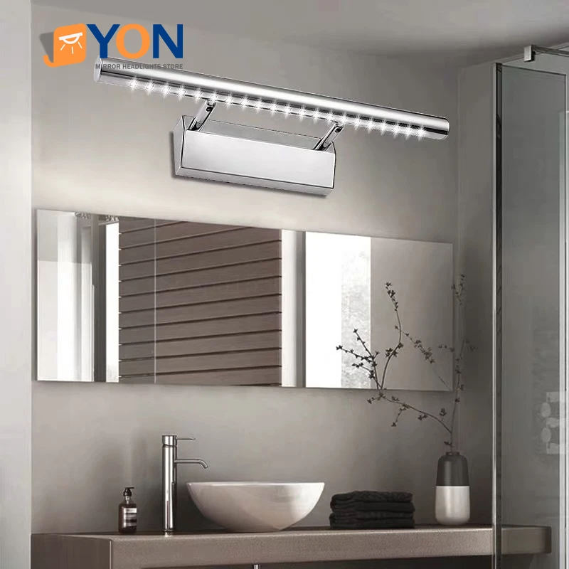 

Mirror Front Lamp Led Wall Light Bedroom Mirror Cabinet Light Stainless Steel Mirror Light Bathroom Toilet Makeup Mirror Light