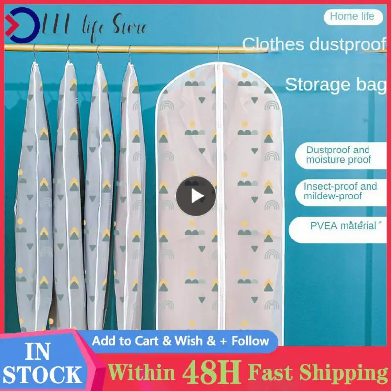 

Household Hanging Bag Waterproof Wardrobe Suit Coat Storage Bag Dust Cover Clothes Hanging Dust Cover Garment Bags Dust Bag