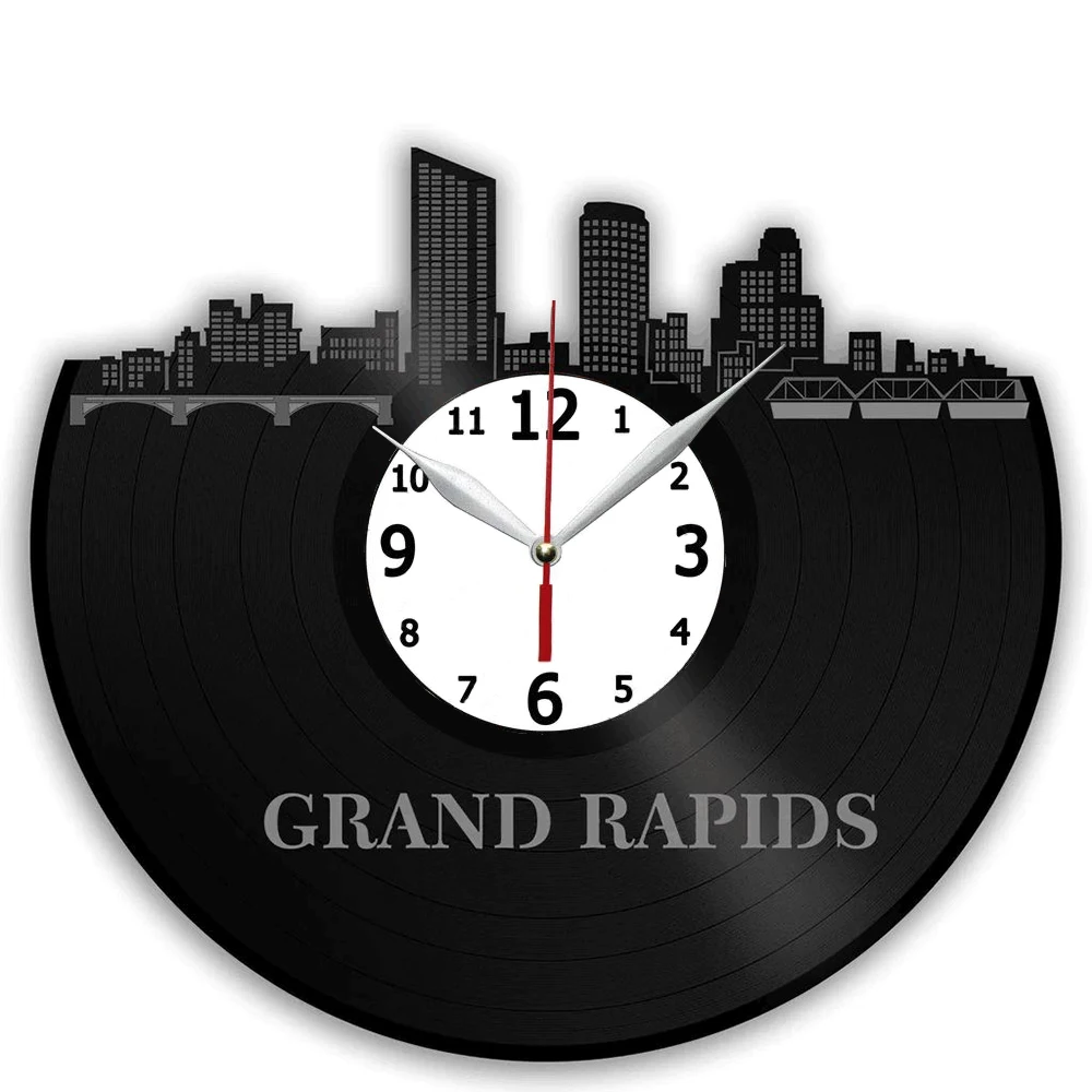 

Виниловые Настенные часы с изображением пейзажа большой рапидса ручной работы, подарок для кухни, офиса, спальни