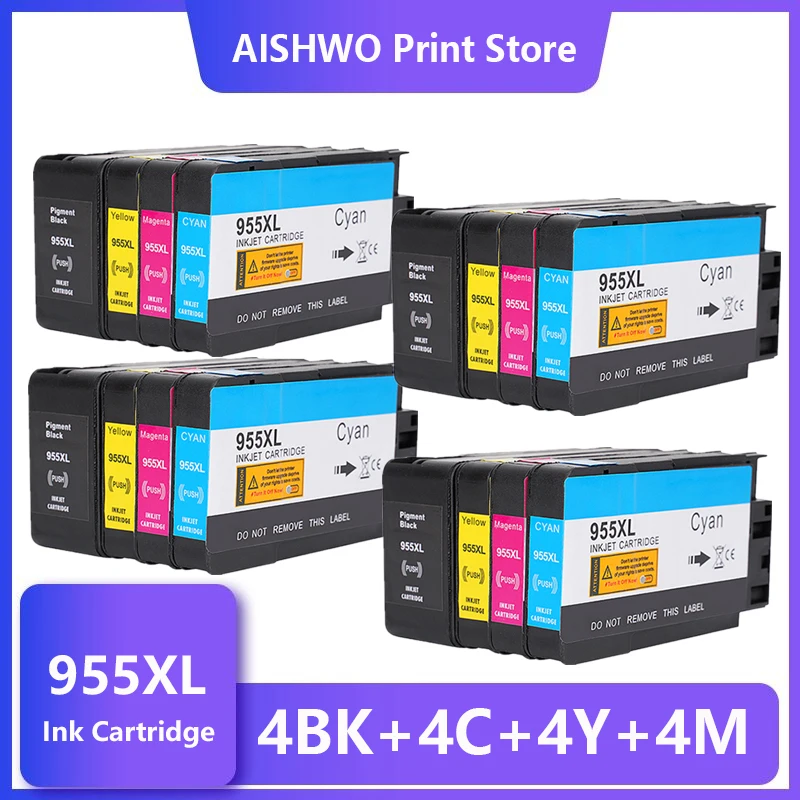 Buy Asw 8PK 955 xl 互換 955XL インクカートリッジ hp officejet のプロ 7720 7740 8710 8715 8720 8730 8740 8210 8216 8725 プリンタ