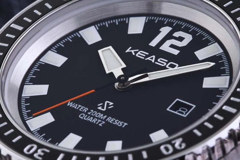KEASO Мужские кварцевые часы RONDA 507 Механизм с сапфировым стеклом Керамический