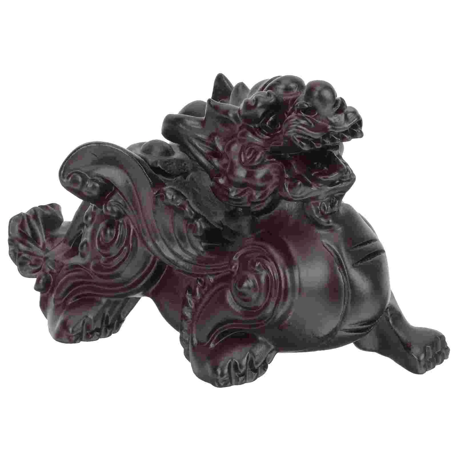 

Animal Statue Pi Yao Wealth Carving Figurine Lucky Desktop Sculpture Wooden Figure Ornament Wood Dashboard Porsperity Car