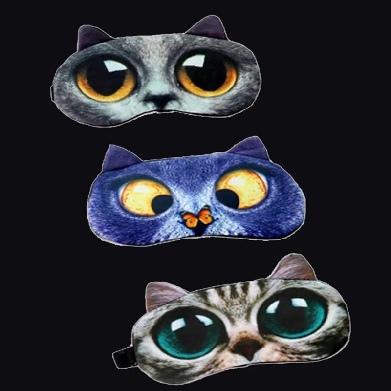 

Soft Blindfold Travel Eyepatch Cute Cat Eye Mask Eyeshade Cover Shade Natural Sleeping Eye Patch Sleep Mask 1pcs Wholesale