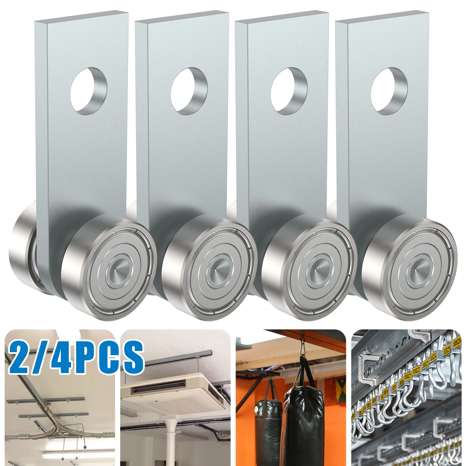 

2/4Pcs Trolley Rollers Carbon Steel 2 Bearings Trolley Wheels 1800LB Load Capacity Heavy Duty Smooth Rolling Trolley Assembly