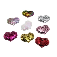 glitter paillette pads patches heart head appliques for craft clothes sewing supplies diy hair clip accessories