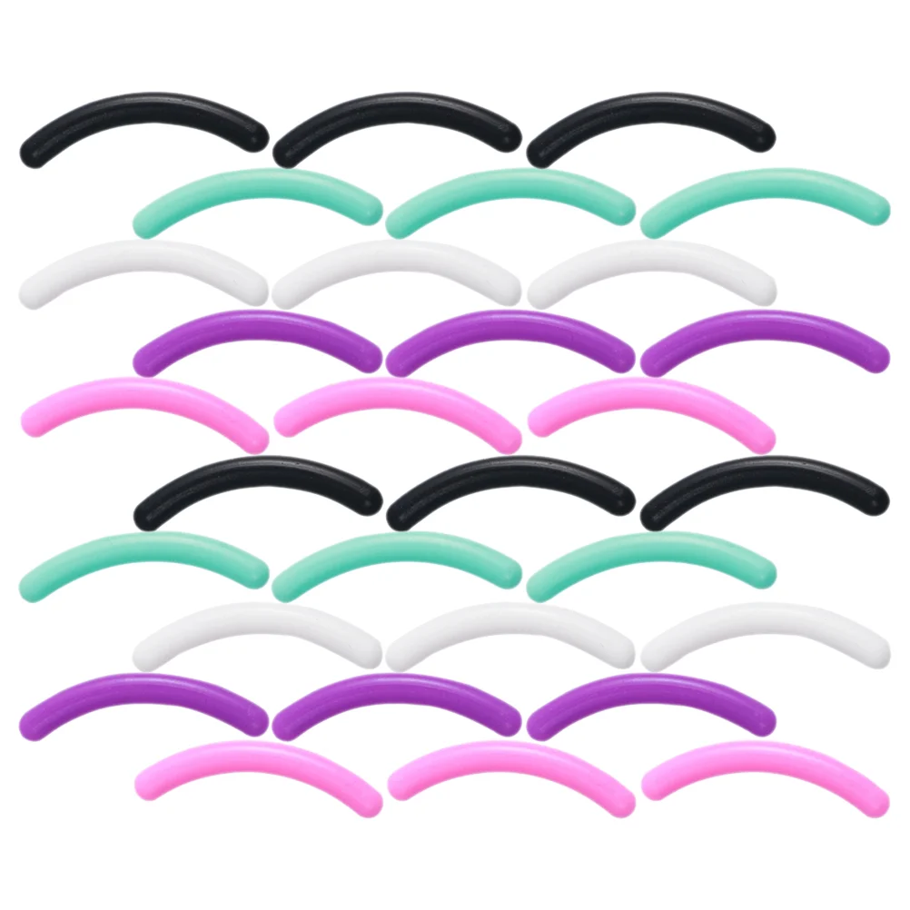 

30 Pcs Eyelash Curler Strip Gluesticks Pads Adhesive Silica Gel Refill Refills Inserts Silicone