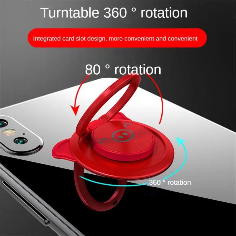 

Cute Phone Ring Bracket Magnetically Portable Car Bracket Mini Spin Rotatable Mobile Phone Bracket Pig-shaped Phone Ring Buckle