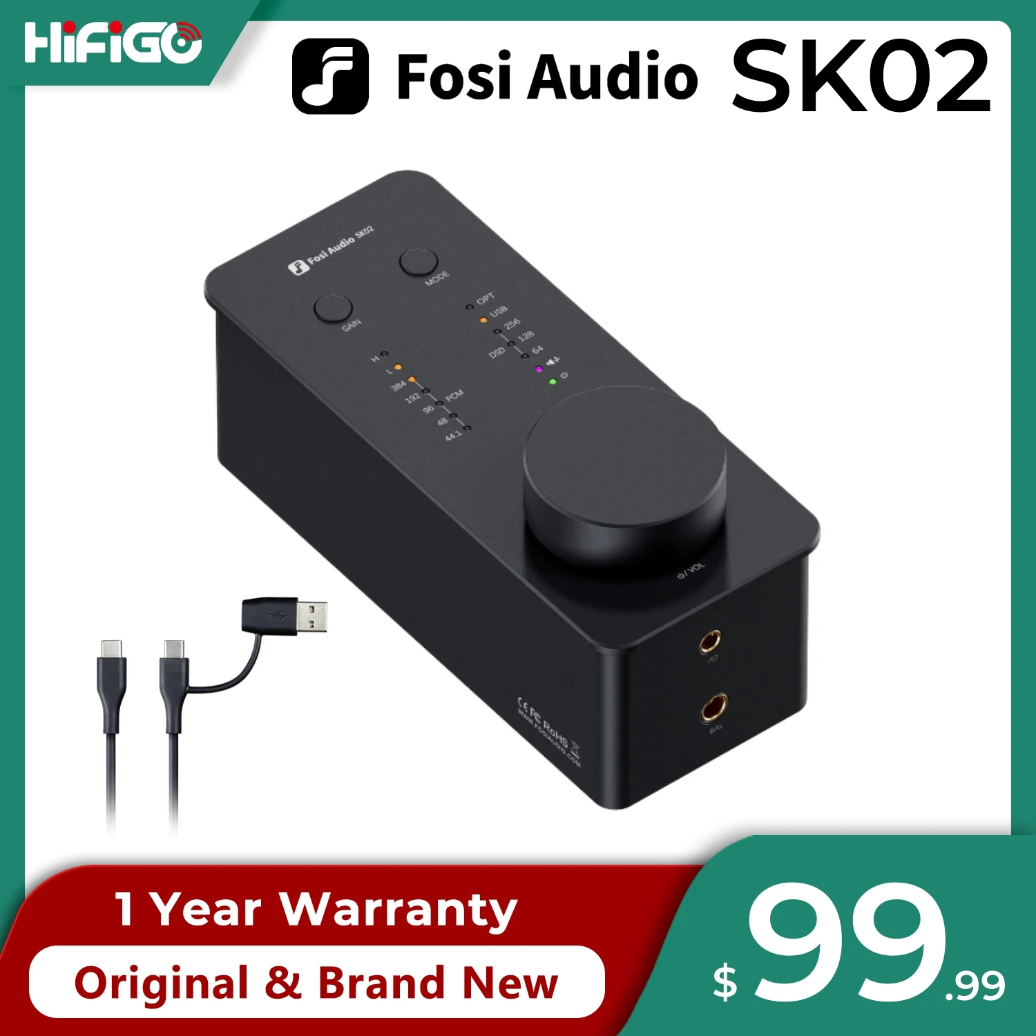 Fosi Audio SK02 Премиум ЦАП/усилитель для наушников | AliExpress
