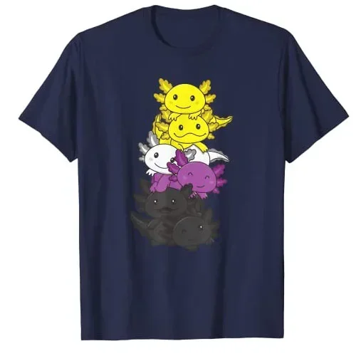 Милые футболки ЛГБТ с рисунком животных и месяца модные блузки несдвоичный флаг