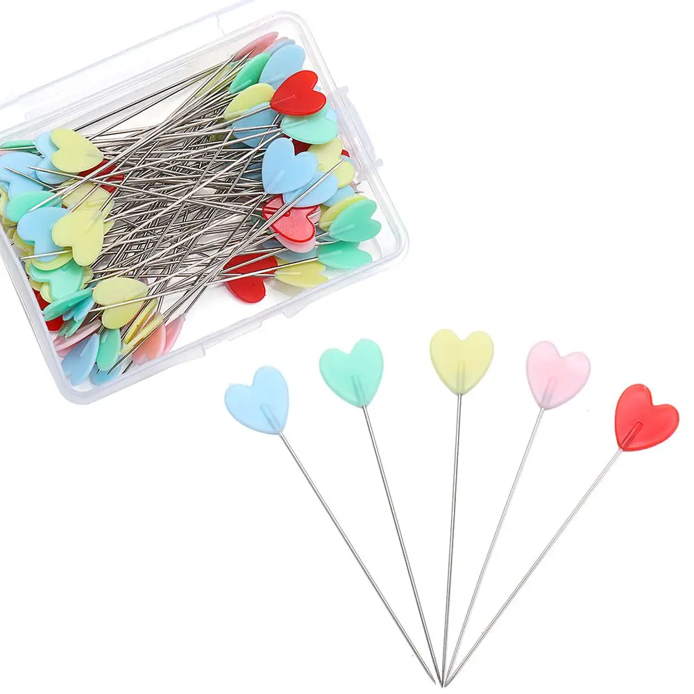 

100PCS/Box Love Heart Patchwork Pins Needles Flower Sewing Pins DIY Crafts Available DIY Apparel Sewing Pins