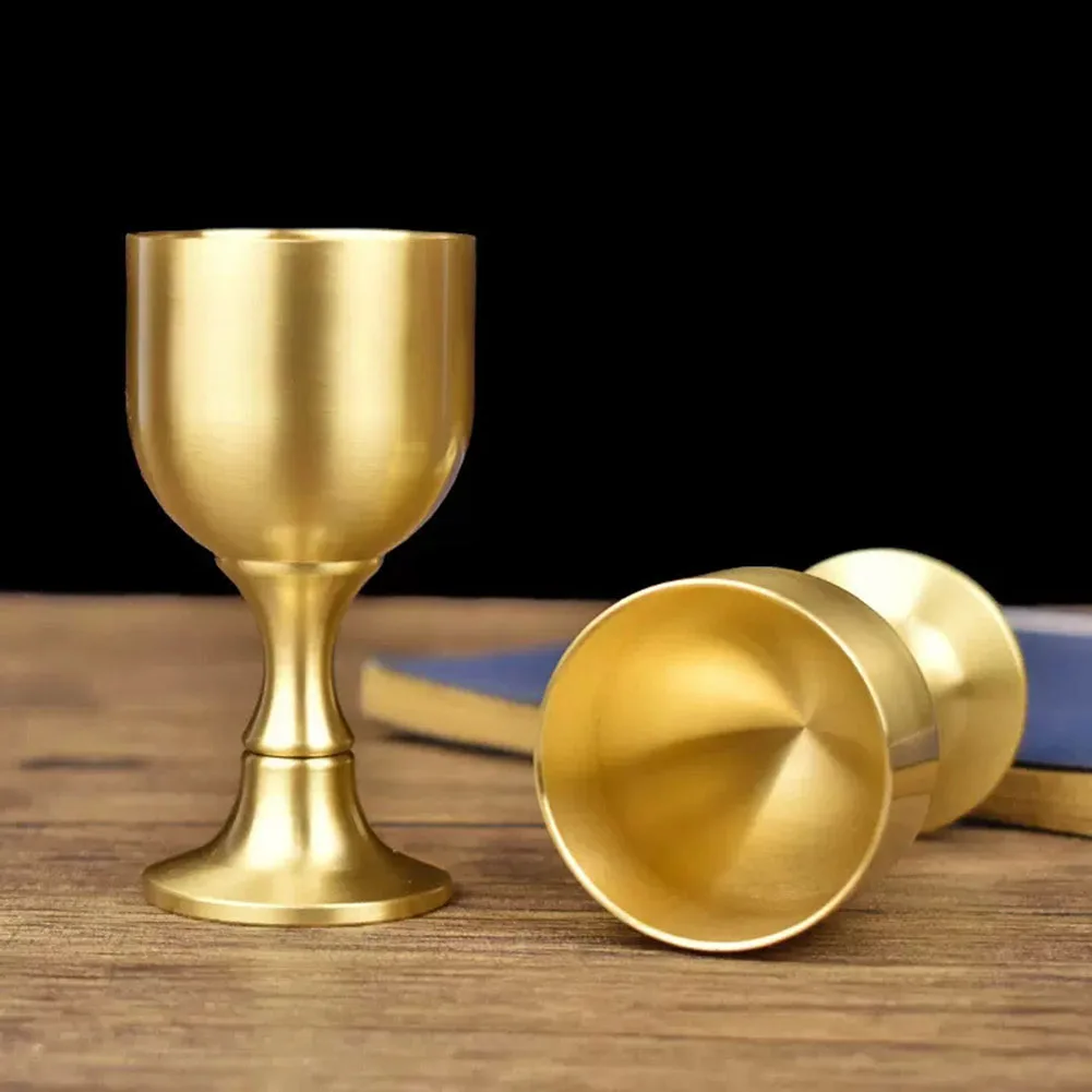 15/30ml Vintage Brass Wine Glass Drinking Liquor Tumbler Cup Mug For Party Bar Wine Beer Juice Goblet Beverage Drinkware
