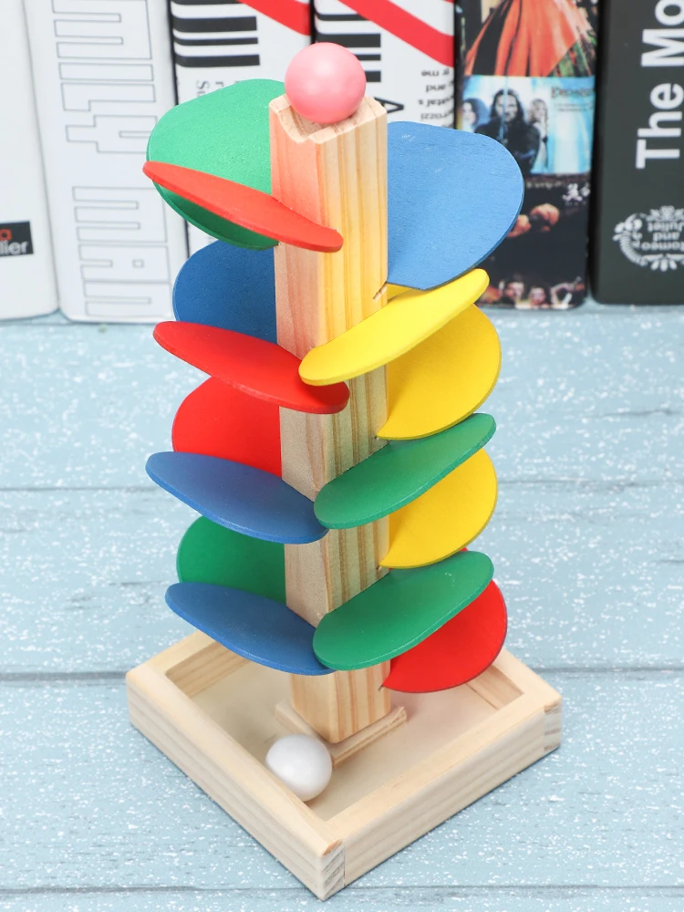 

Kids Montessori Wood Blocks Toys Wooden Ball Run Track Game for Children Learning Educational Toy Intelligence Gifts 3-5 Years