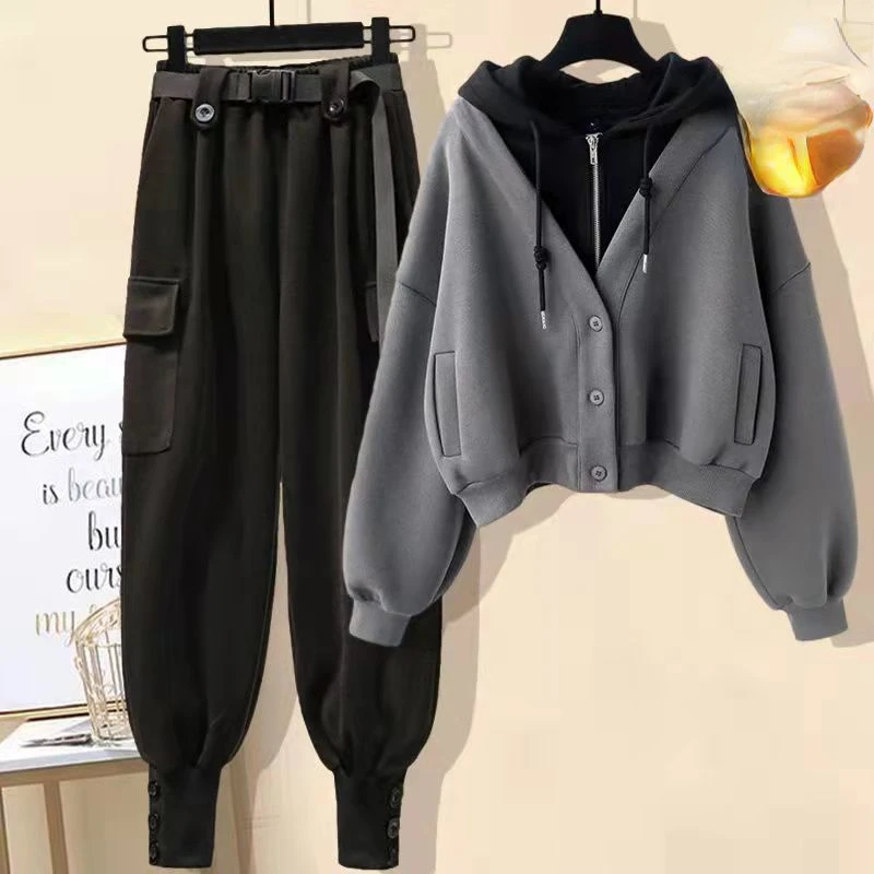 

Woman Pants Overalls and Patchwork Hoodies Outfits Female Fashion Solid Zipper Linen Romper Long Sleeve Cargo Jumpsuits G522