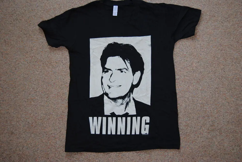 

Charlie Sheen Winning Face T Shirt NewActor Movie Film Tv Show Rare