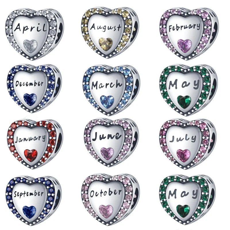 Новые амулетные бусины Love с января по июнь декабрь подходят для оригинальных
