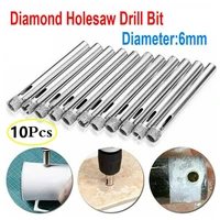 10pcslot 6mm diamond coated core hole saw drill bits glass tile ceramic tool diamond tipped hole saw for porcelain marble