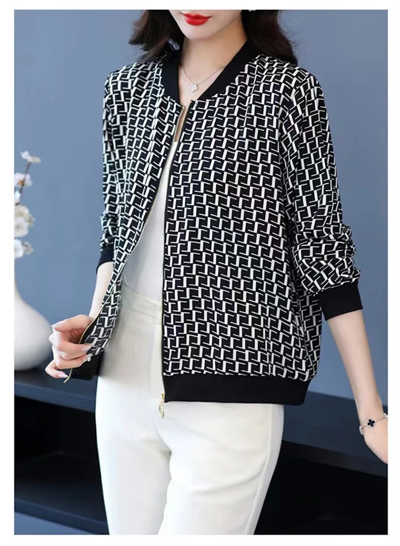 

Women's casual grid jacket Women sunscreen Coat