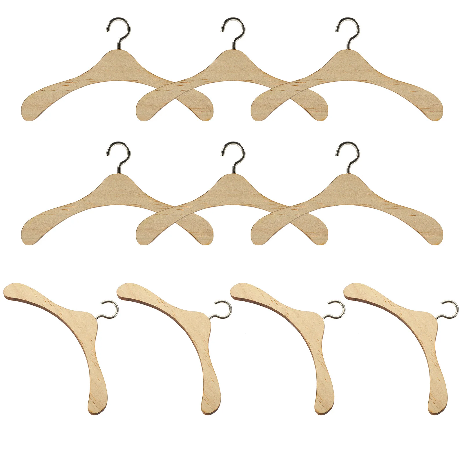 

10 Pcs Clothes Hangers Small Clothing Rack Wooden Coat Delicate Mini Vintage Garment Model