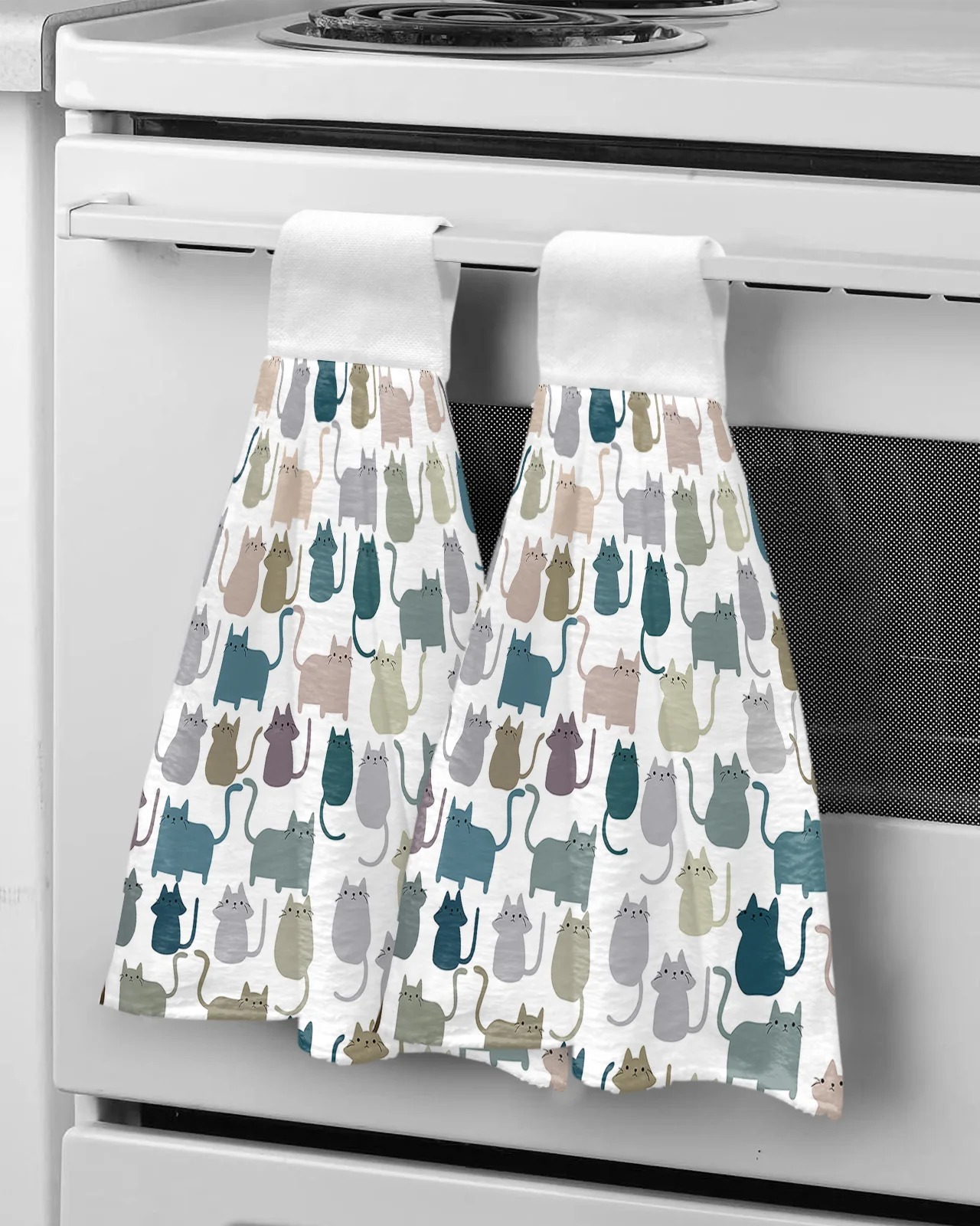 

Kawaii, красочный Кот, белая ткань, абсорбирующие полотенца, носовой платок, кухонная посуда, чистящее полотенце