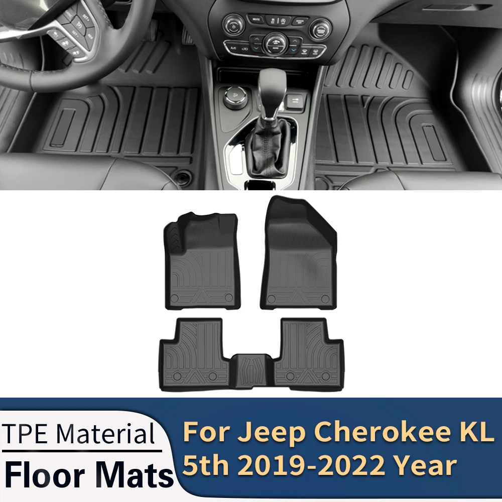 

Автомобильные Коврики Для Jeep Cherokee KL 5th 2019-2022, всесезонные коврики из ТПЭ без запаха, водонепроницаемые коврики для подноса, аксессуары для интерьера