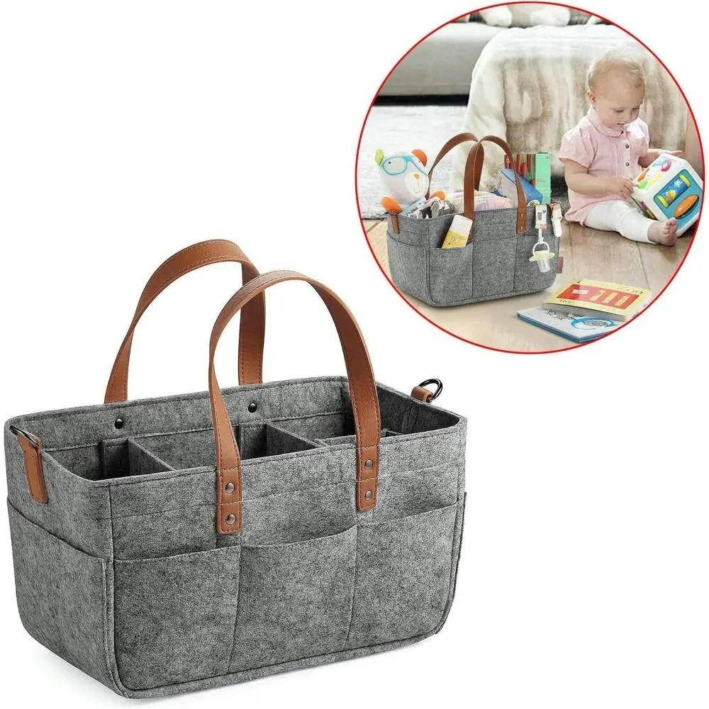 

Kids Storage Felt Necessary Products Nappy Changing Carrier Bag Baby Diaper Organizer Basket Tote Bag