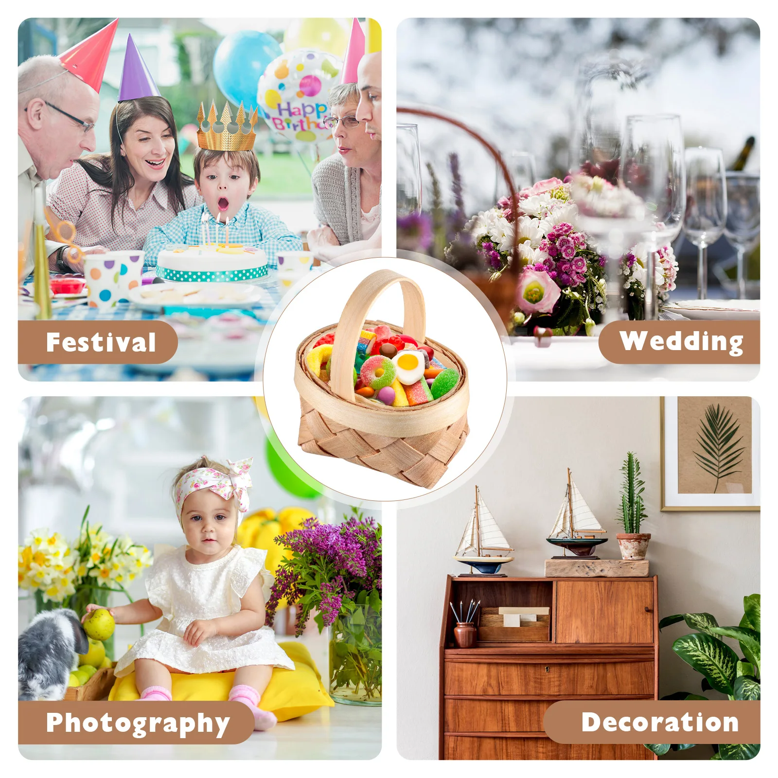 12 шт. мини-плетеная корзина для конфет мини-деревянные корзины деревянные