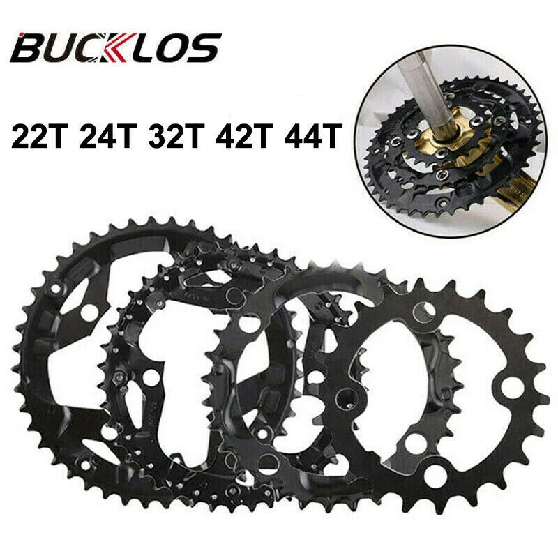 BUCKLOS 104/64 BCD Bicycle Chainring 3*9S 3*10S Triple Mtb Chainwheel 22/24/26/38/42/44T Mountain Bike Crown Crankset Part