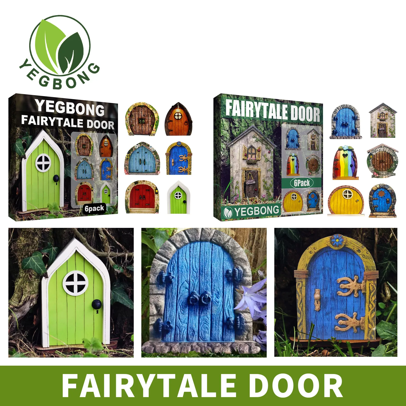 

Fairy Door Miniature Elf Door Mini House Wooden Miniature Fairies Dwarf Trees Decoration Fairy Tale Door Garden Decor