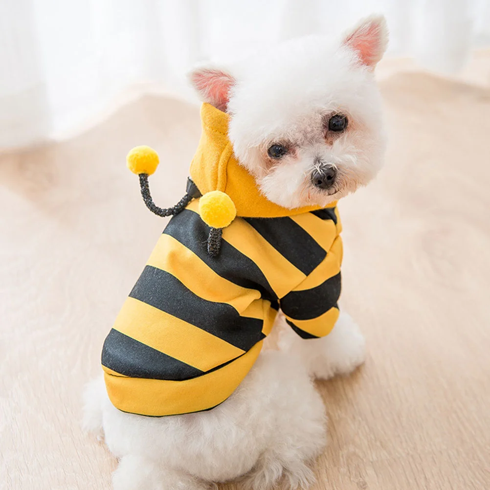 

Dog Clothes Pet Cat Costume Winter Warm Hoodie Clothing Costumes Sweaters Sweater Striped Shirt T Supplies Suit Stylish Puppy