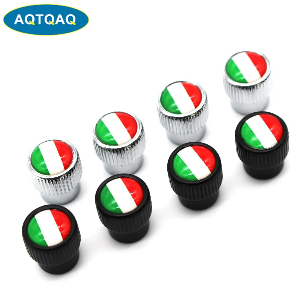 

4 Pcs/Set Zinc Alloy Italy National Flag Tire Valve Stem Cap Tire Wheel Stem Air Valve Caps for Auto Cars